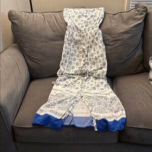 Old Navy White and Navy Patterned Halter Dress